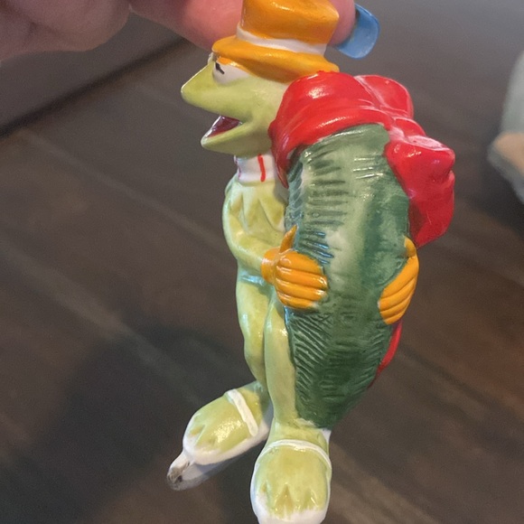 Vintage 1980 Jim Henson Muppets, Kermit The Frog in Ice Skates, Christmas Wreath - Picture 5 of 14